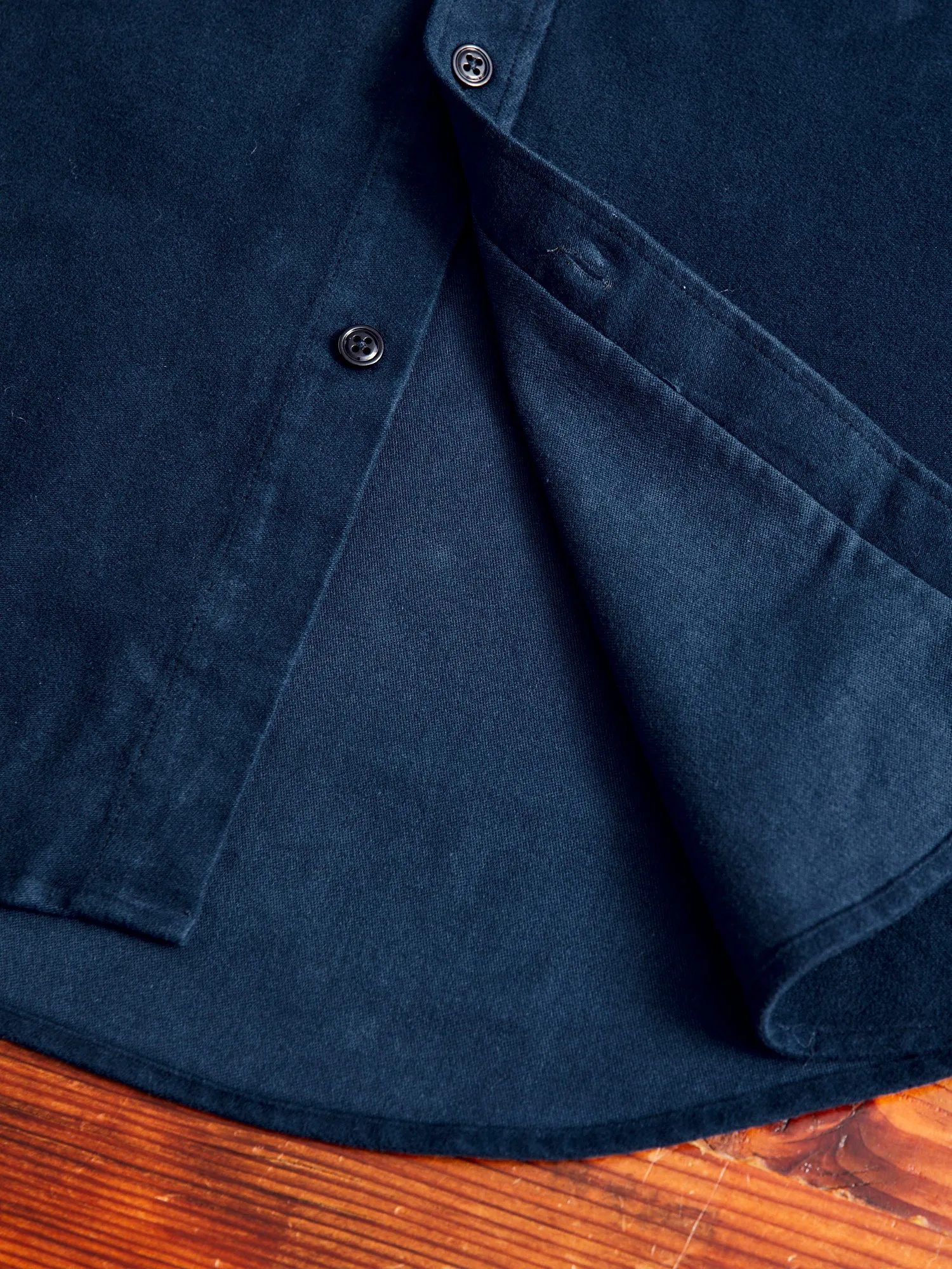 Moleskin Button-Up Shirt in Navy