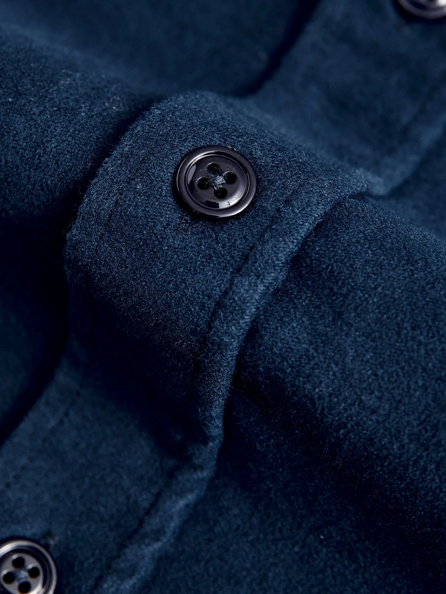 Moleskin Button-Up Shirt in Navy