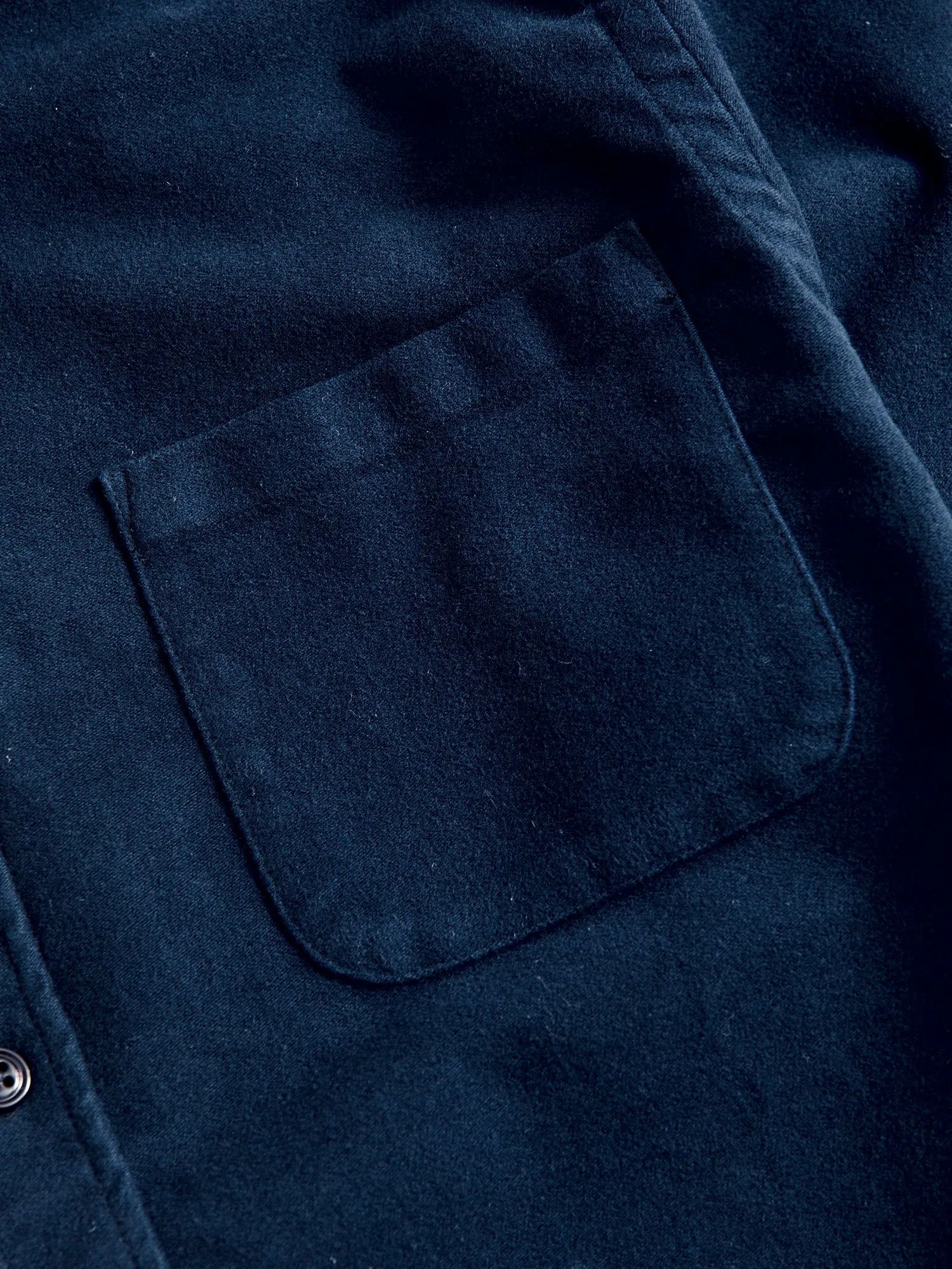 Moleskin Button-Up Shirt in Navy