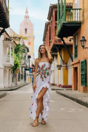 Moon Dress - White/Cartagena