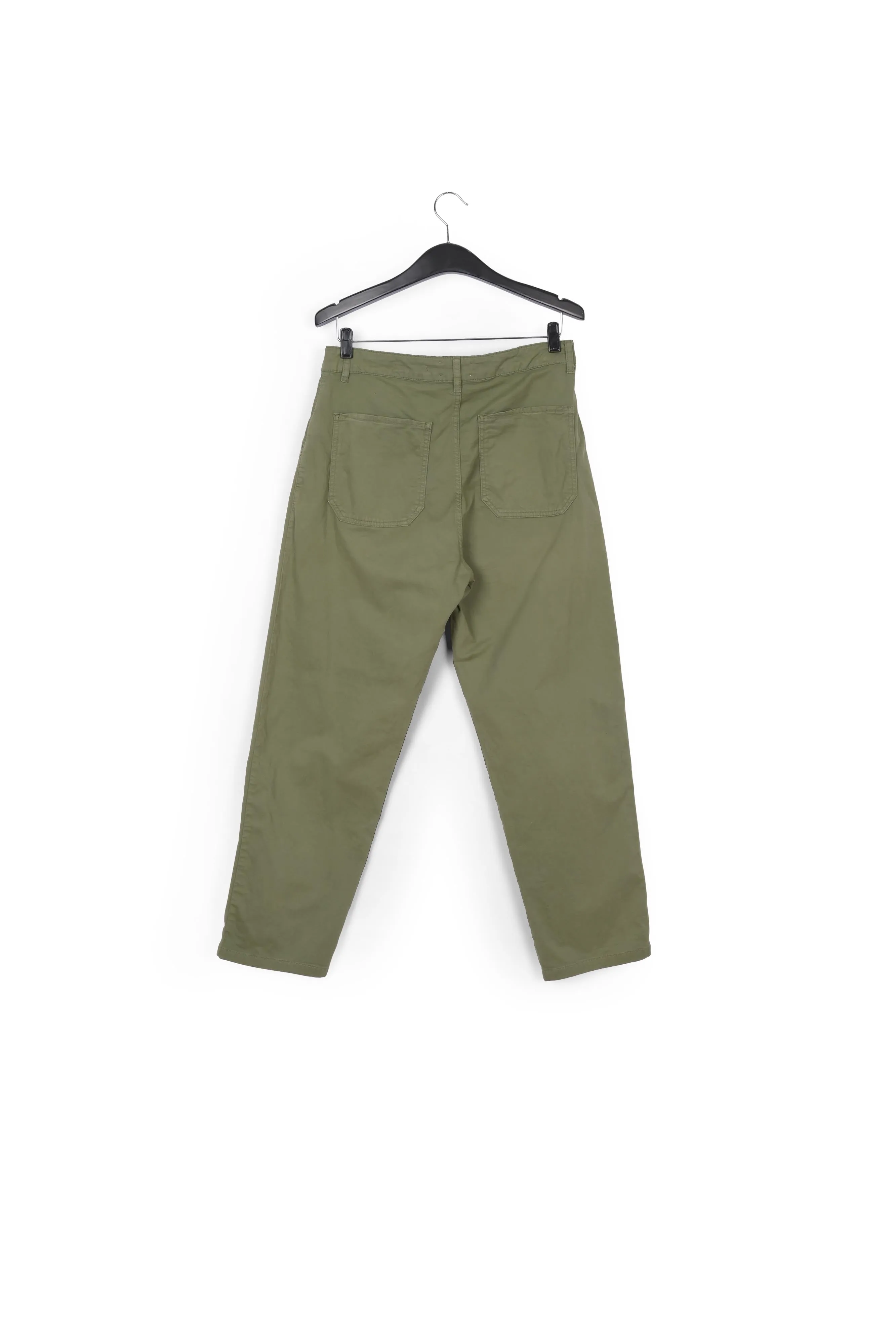 Moss green high-waisted trousers