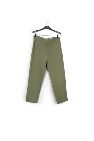 Moss green high-waisted trousers