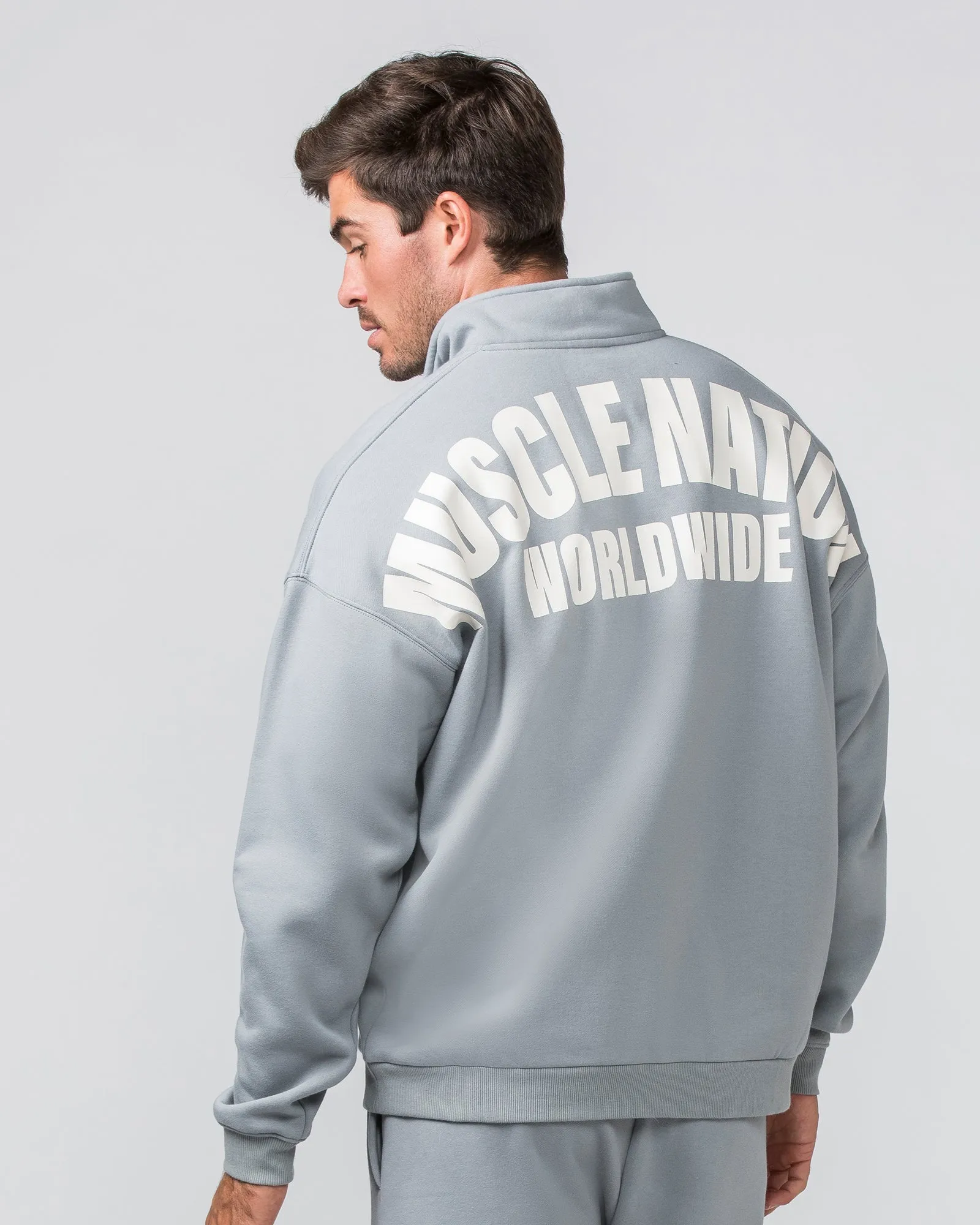 Muscle Nation | Classic Quarter Zip - Jet Grey