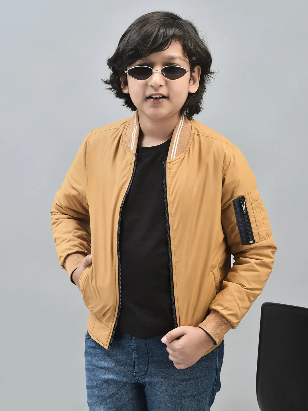 Mustard Reversible Bomber Jacket