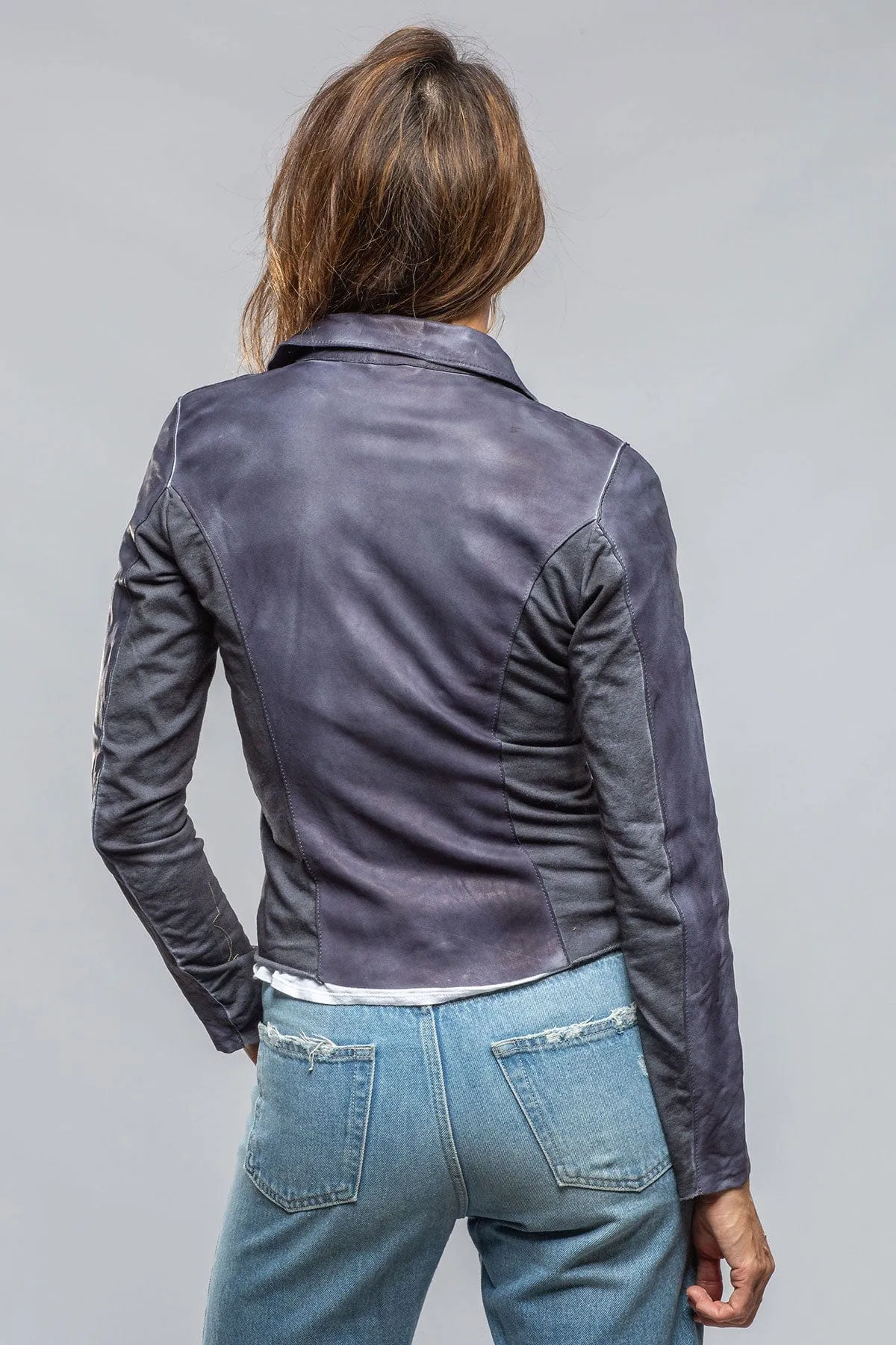 Natalia Lightweight Leather Jacket In Deep Blue