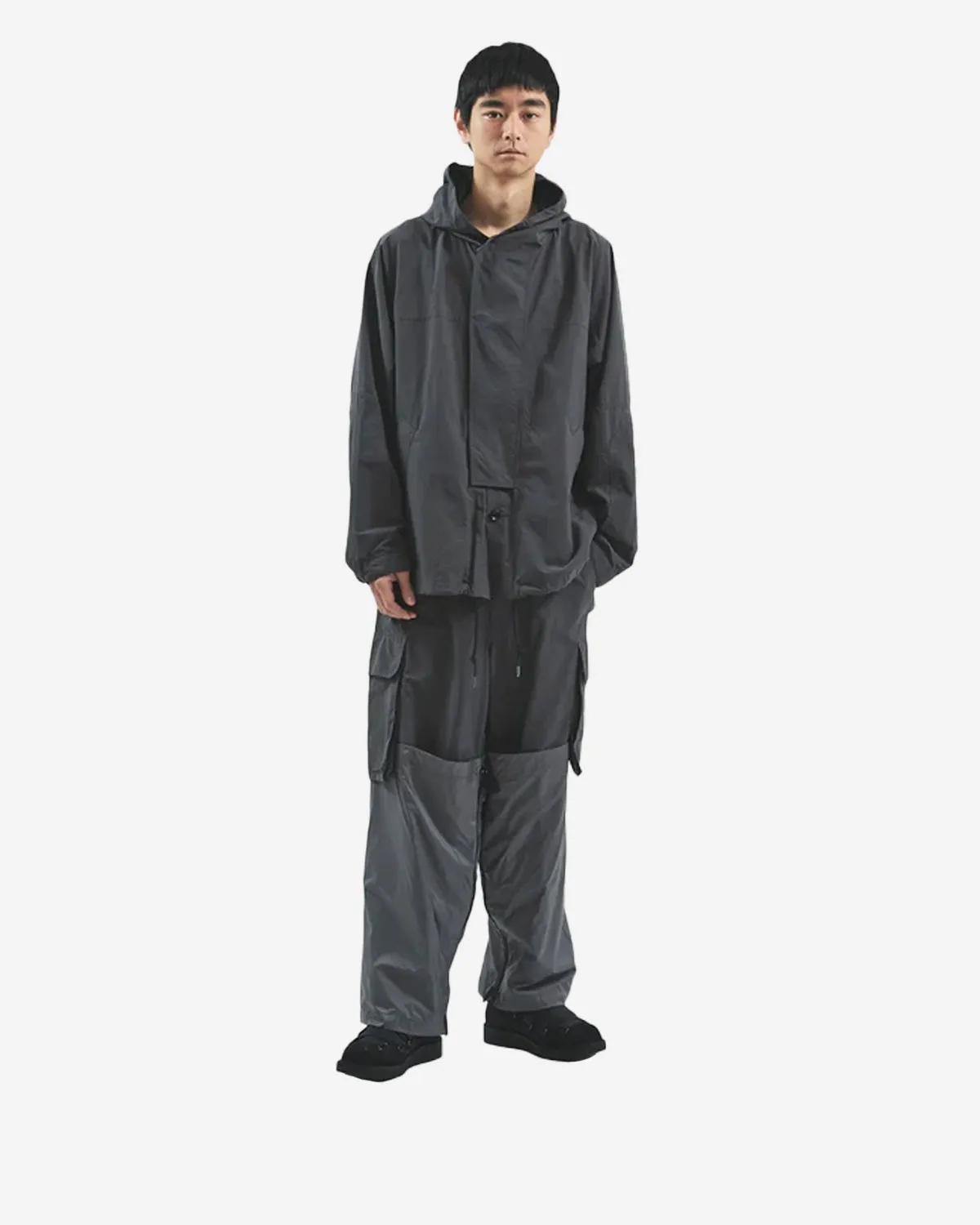 Neutral Hooded Blouson - Charcoal