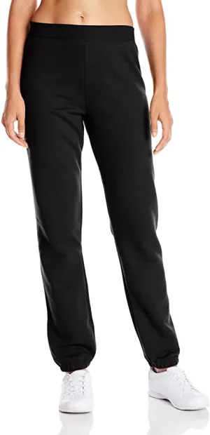 New Hanes Women's Ecosmart Fleece Sweatpant with cinch bottoms, Black, Sz L! Ultra Cozy