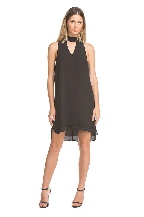 Nicole Dress Wide Tab Sig | Black