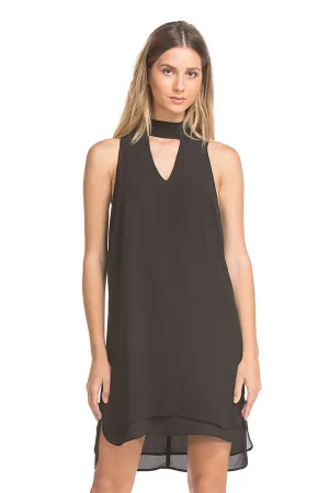 Nicole Dress Wide Tab Sig | Black