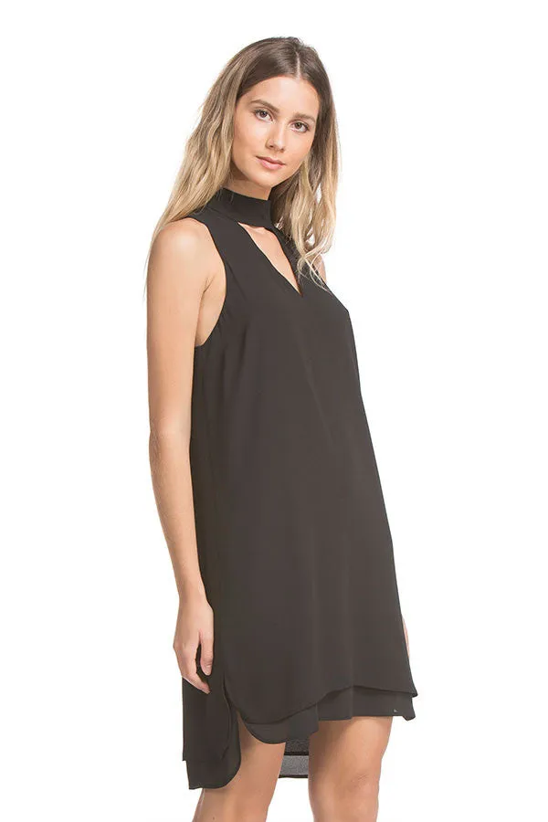 Nicole Dress Wide Tab Sig | Black