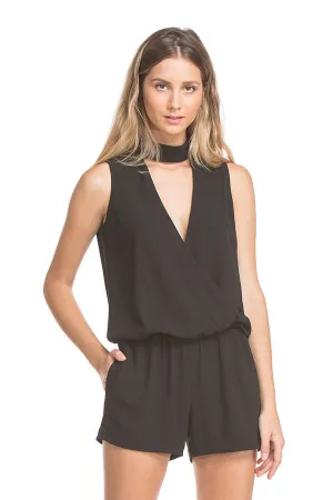 Nicole Romper Wide Tab Sig | Black