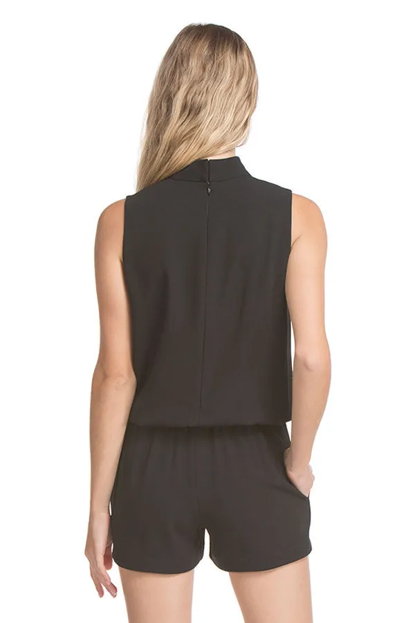 Nicole Romper Wide Tab Sig | Black