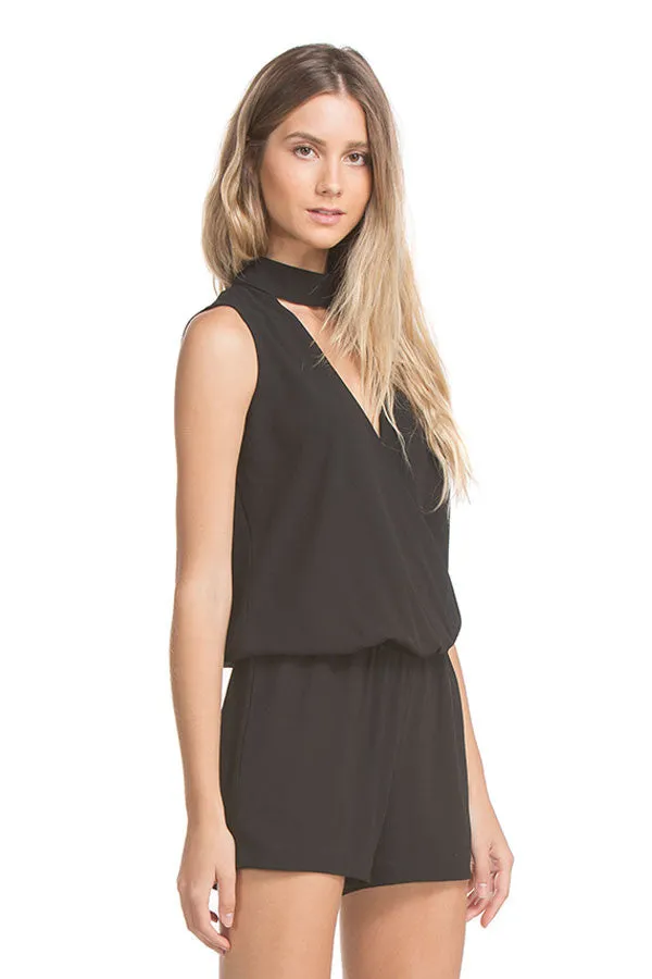 Nicole Romper Wide Tab Sig | Black
