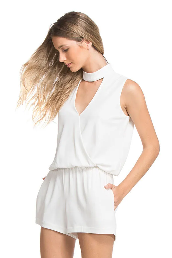 Nicole Romper Wide Tab Sig | Ivory