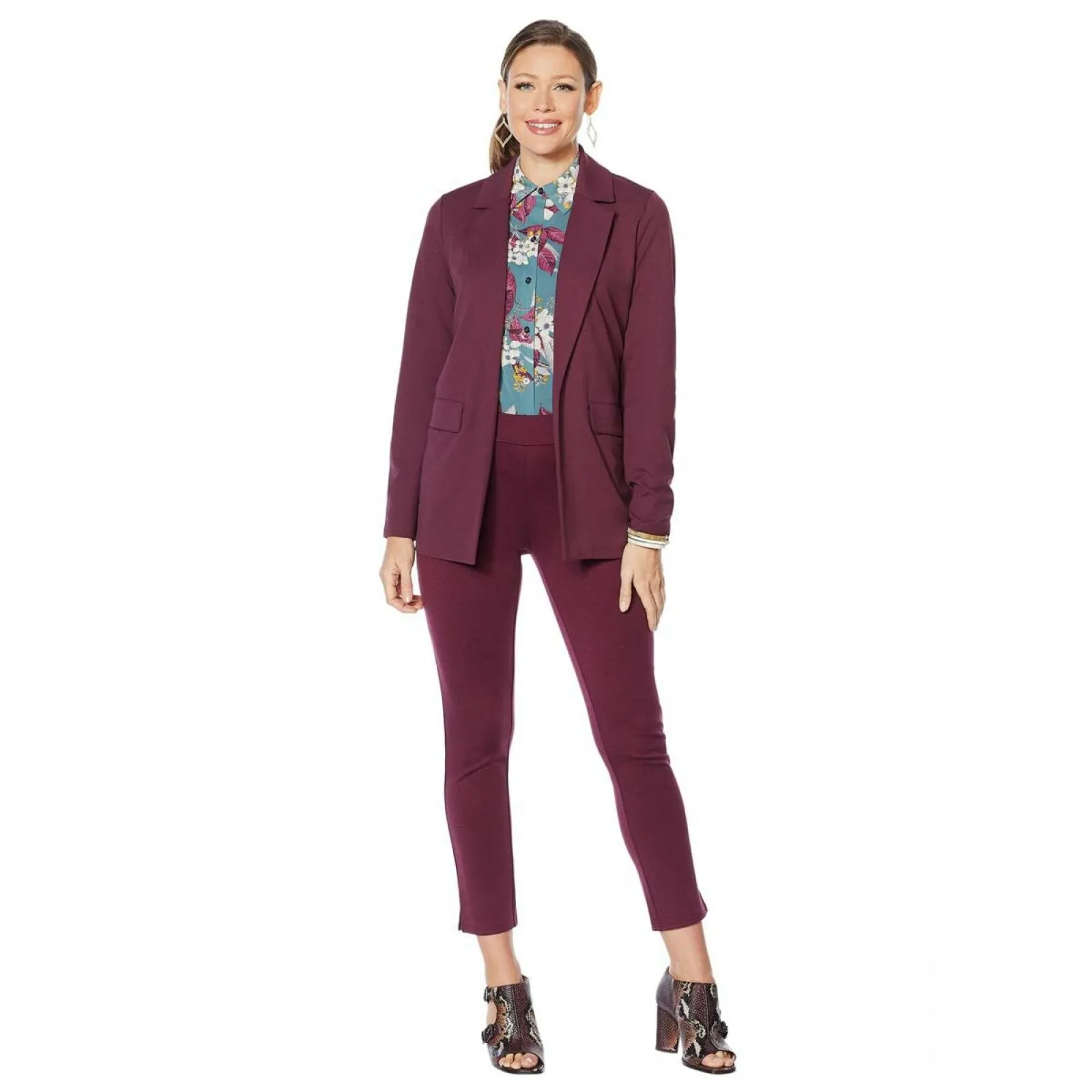 NWT Motto Womens Lightweight Stretch Crepe Boyfriend Blazer Jacket. 663963 Large