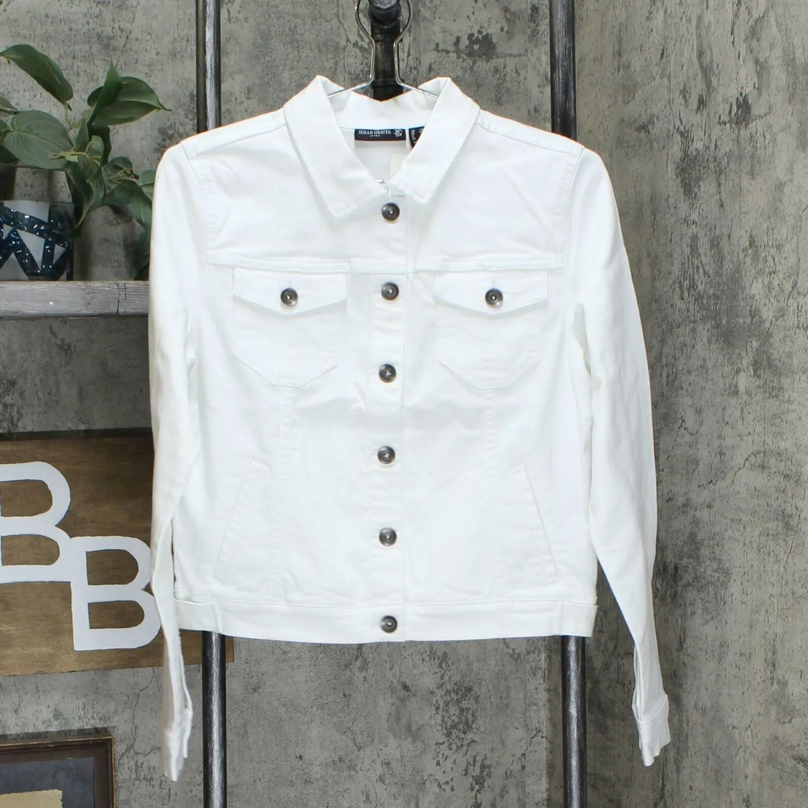 NWT Susan Graver Women's Stretch Twill Jean Jacket. A305883 X-Small
