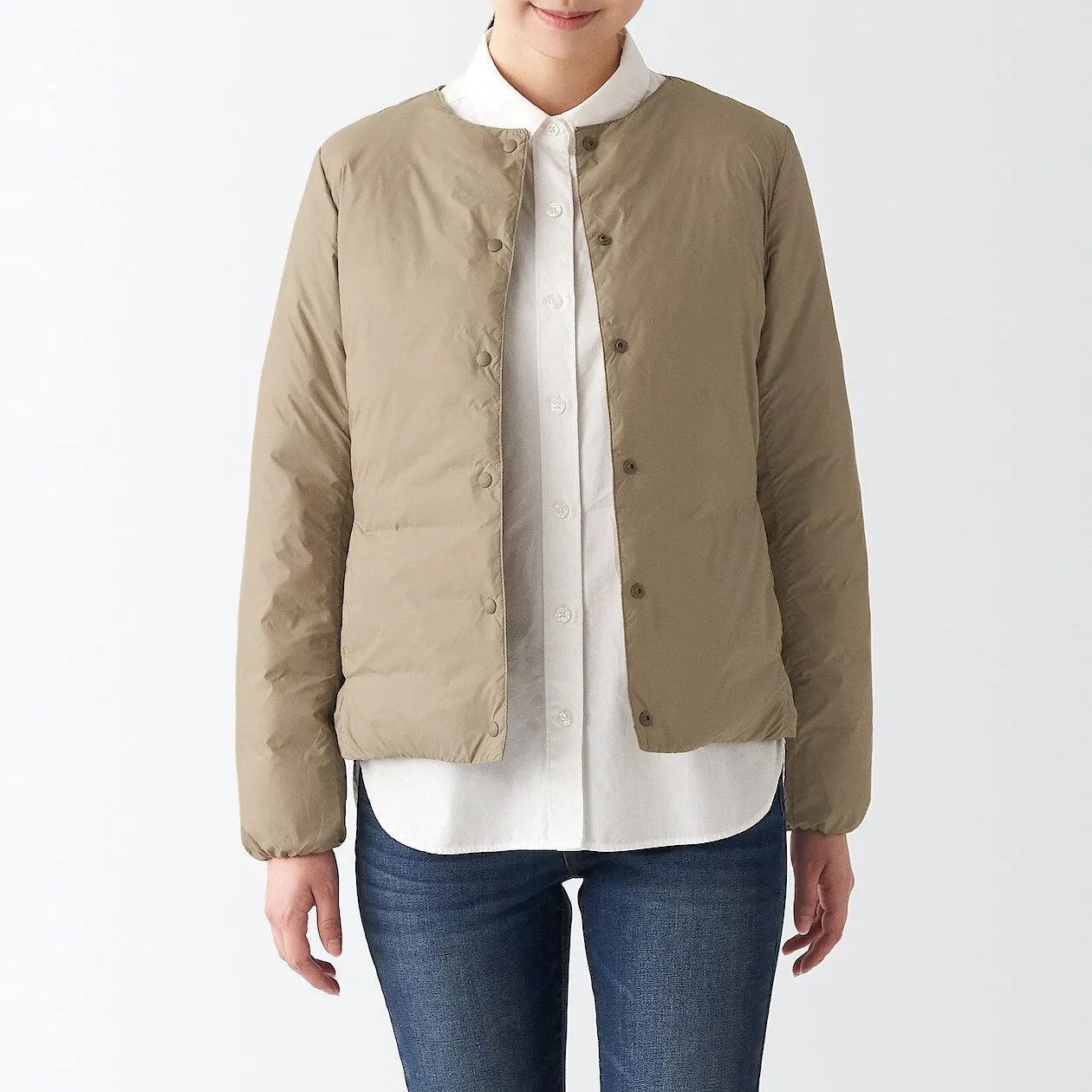 Nylon Lightweight No collar Down jacket