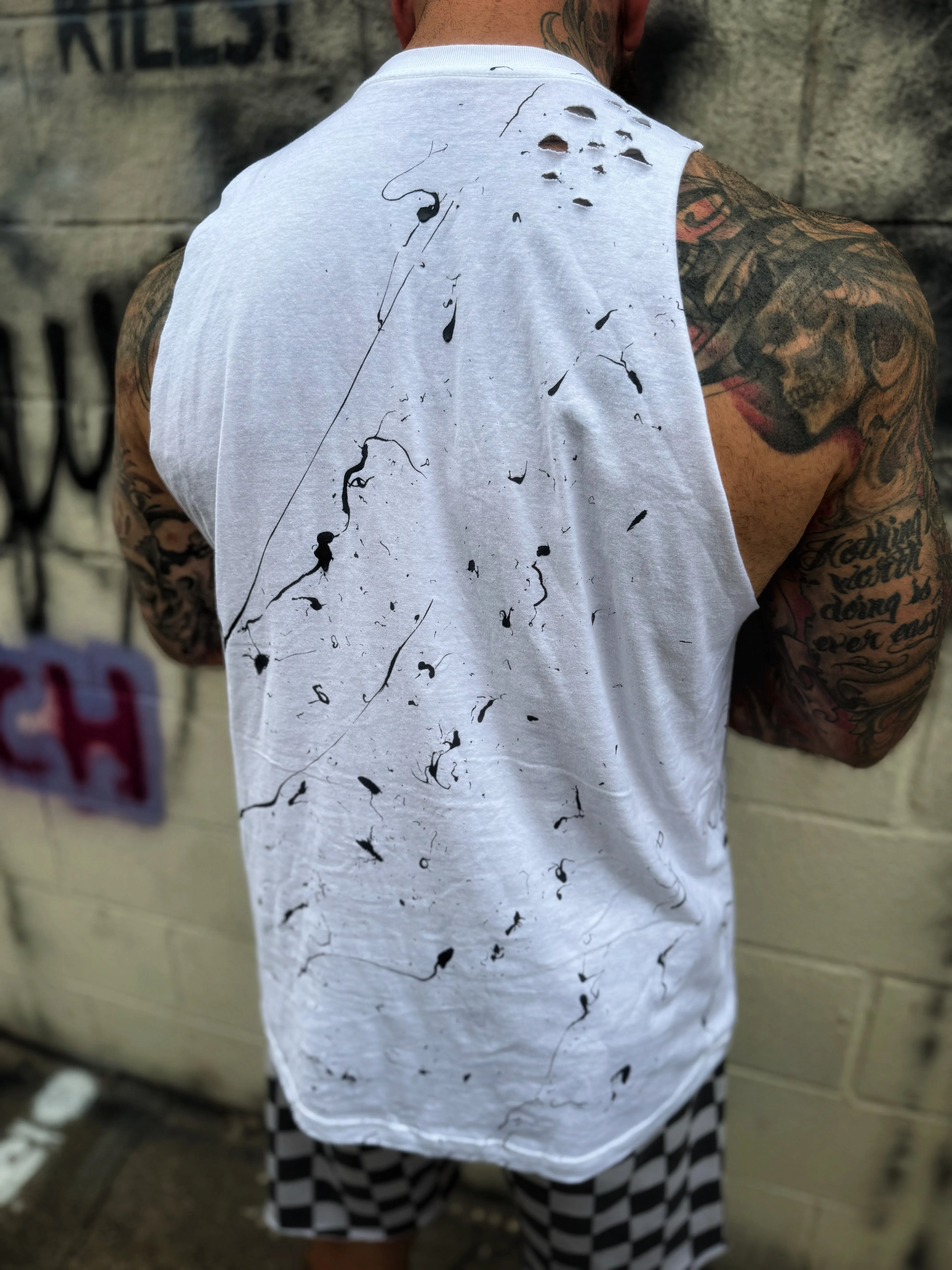 OIL ROAD RASH WHITE TANK TOP 1.0