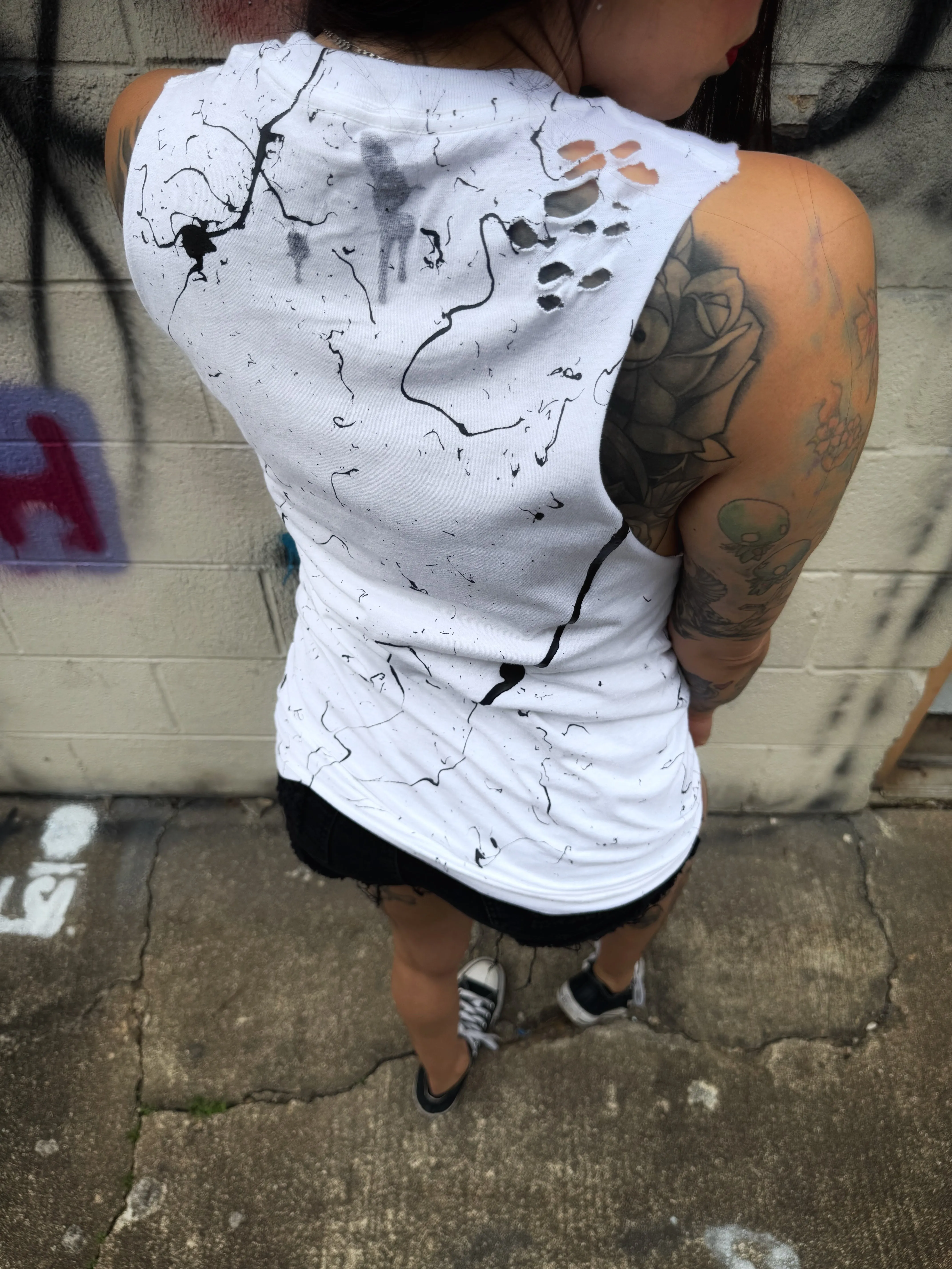OIL ROAD RASH WHITE TANK TOP 1.0