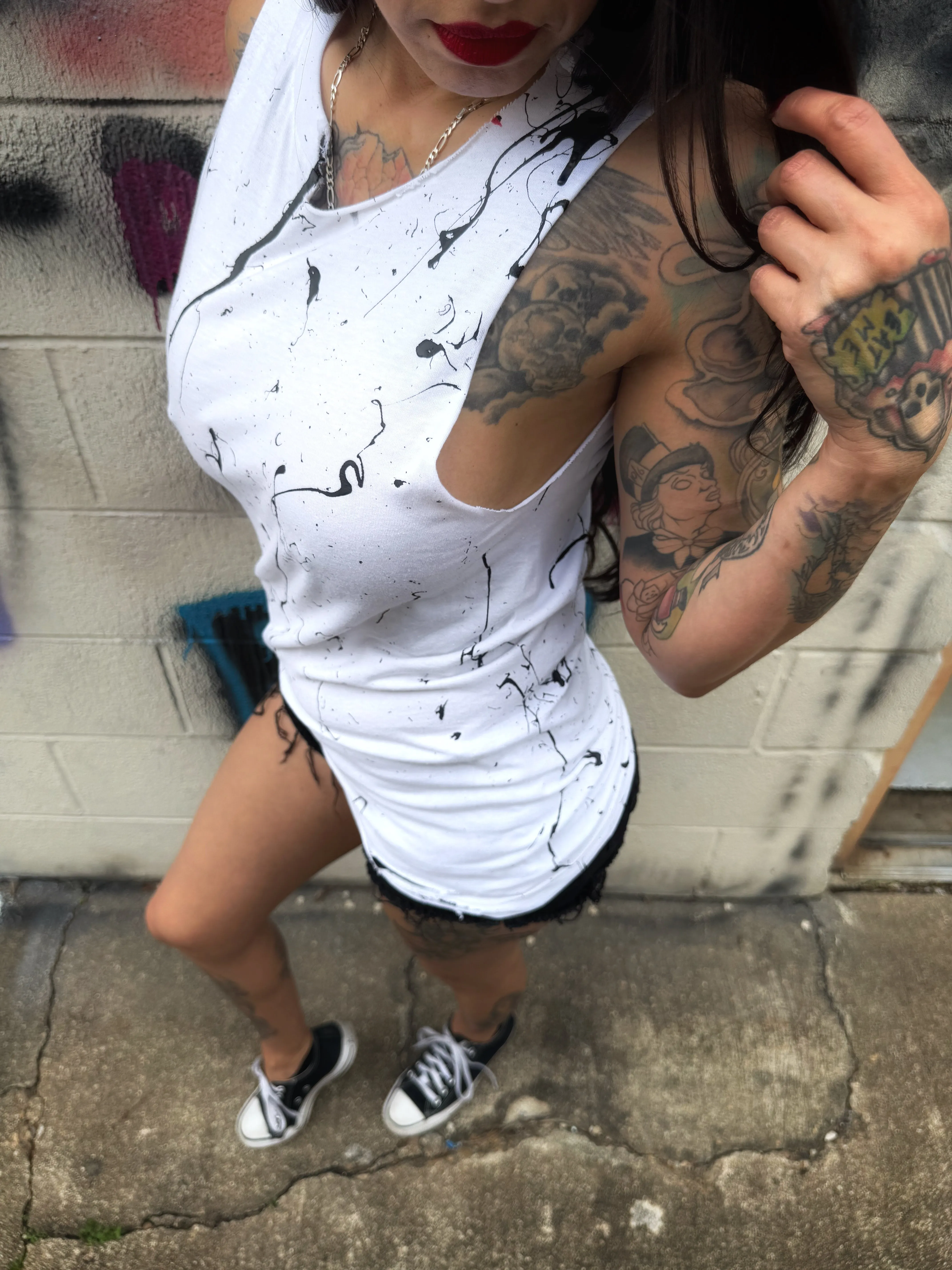 OIL ROAD RASH WHITE TANK TOP 1.0