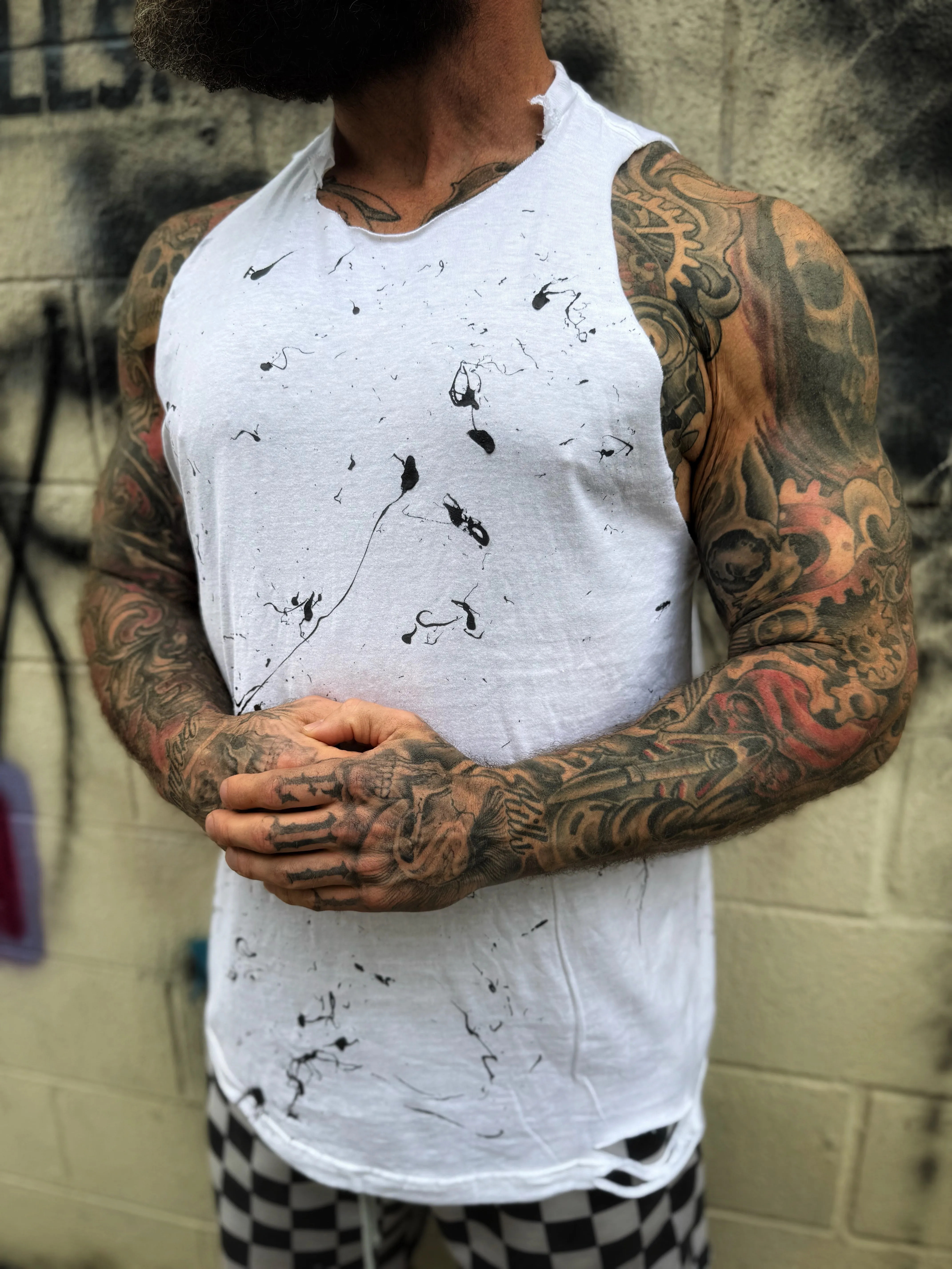 OIL ROAD RASH WHITE TANK TOP 1.0