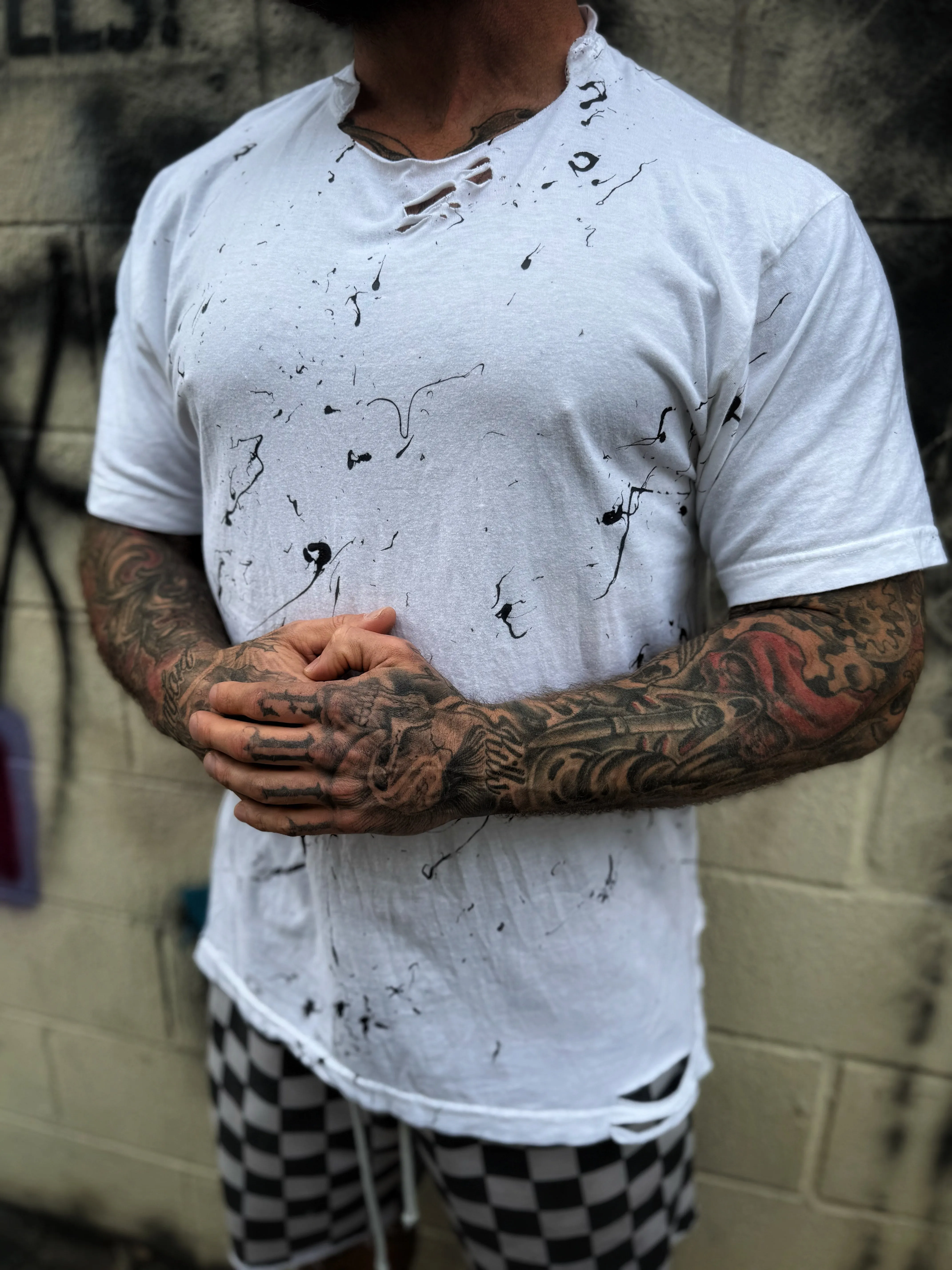 OIL ROAD RASH WHITE TEE - 1.0