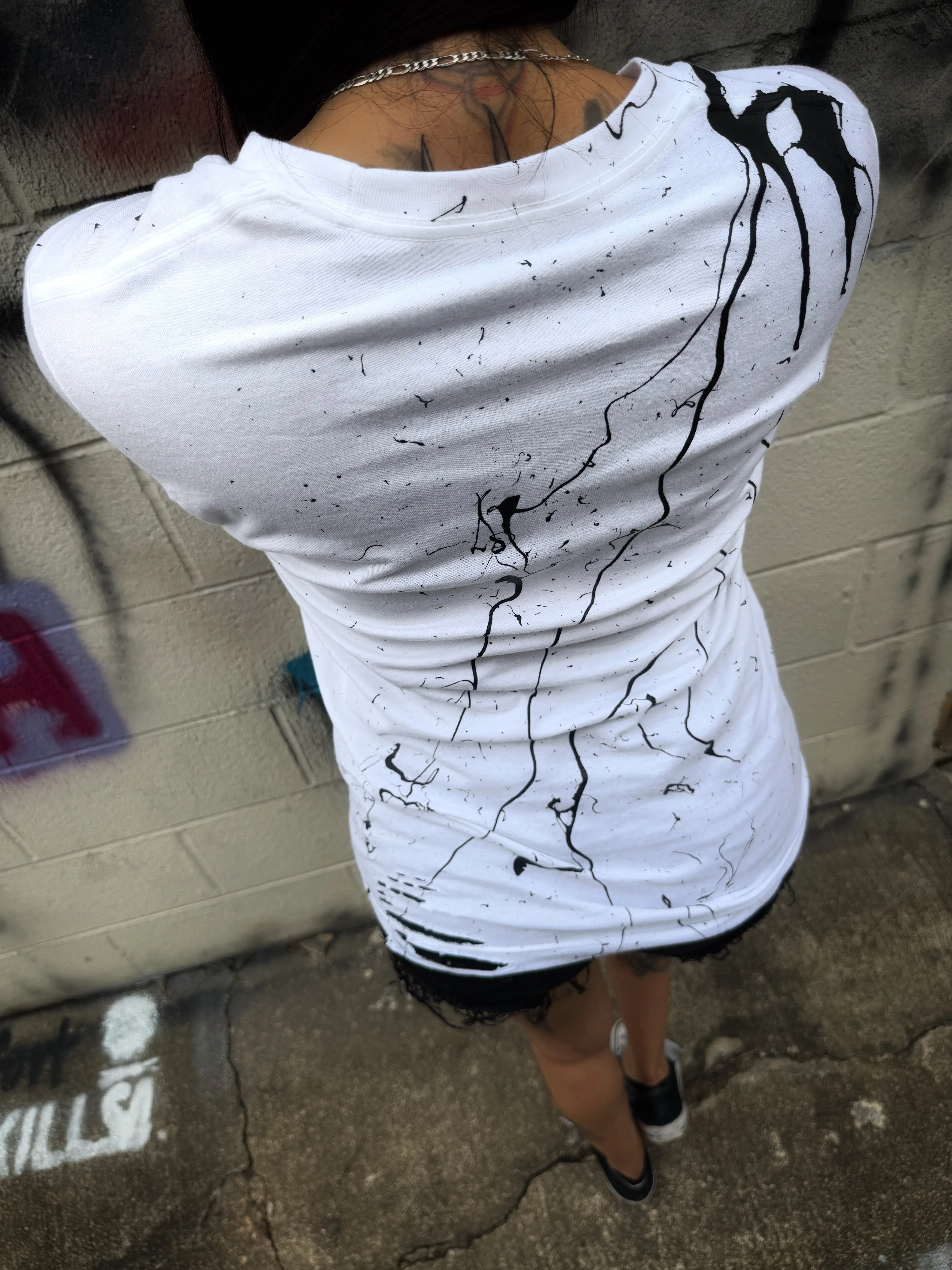 OIL ROAD RASH WHITE TEE - 1.0