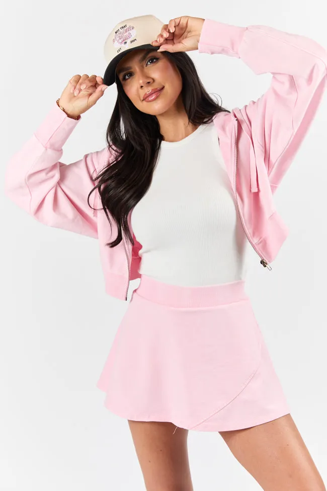 One On One Pink Fleece Skort