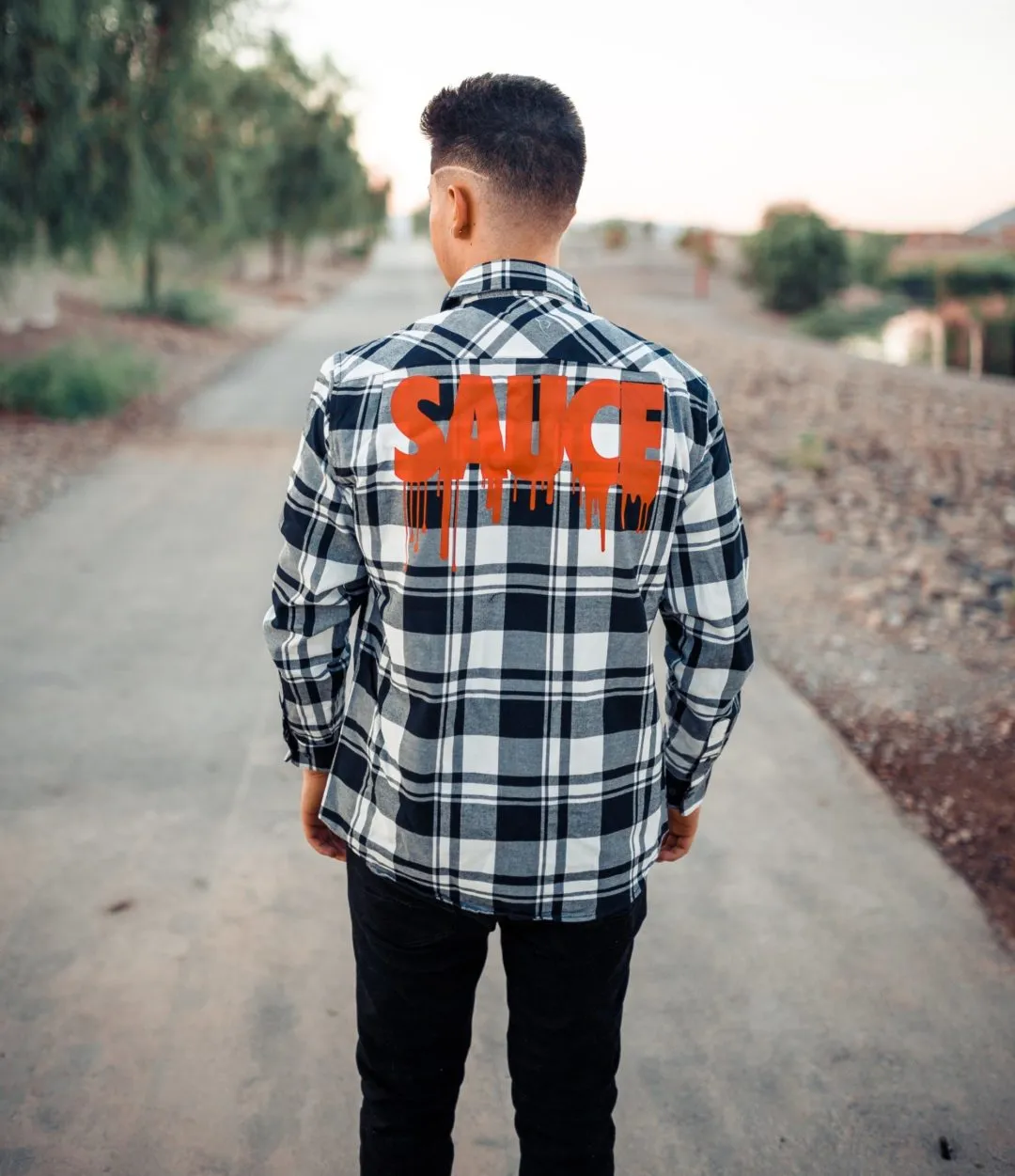 Orange Sauce | White/Black Flannel Shirt