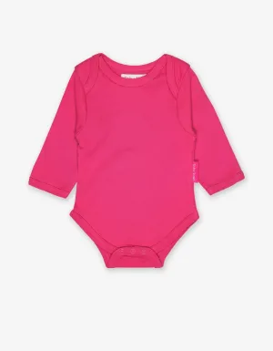 Organic Pink Basic Long-Sleeved Baby Bodysuit
