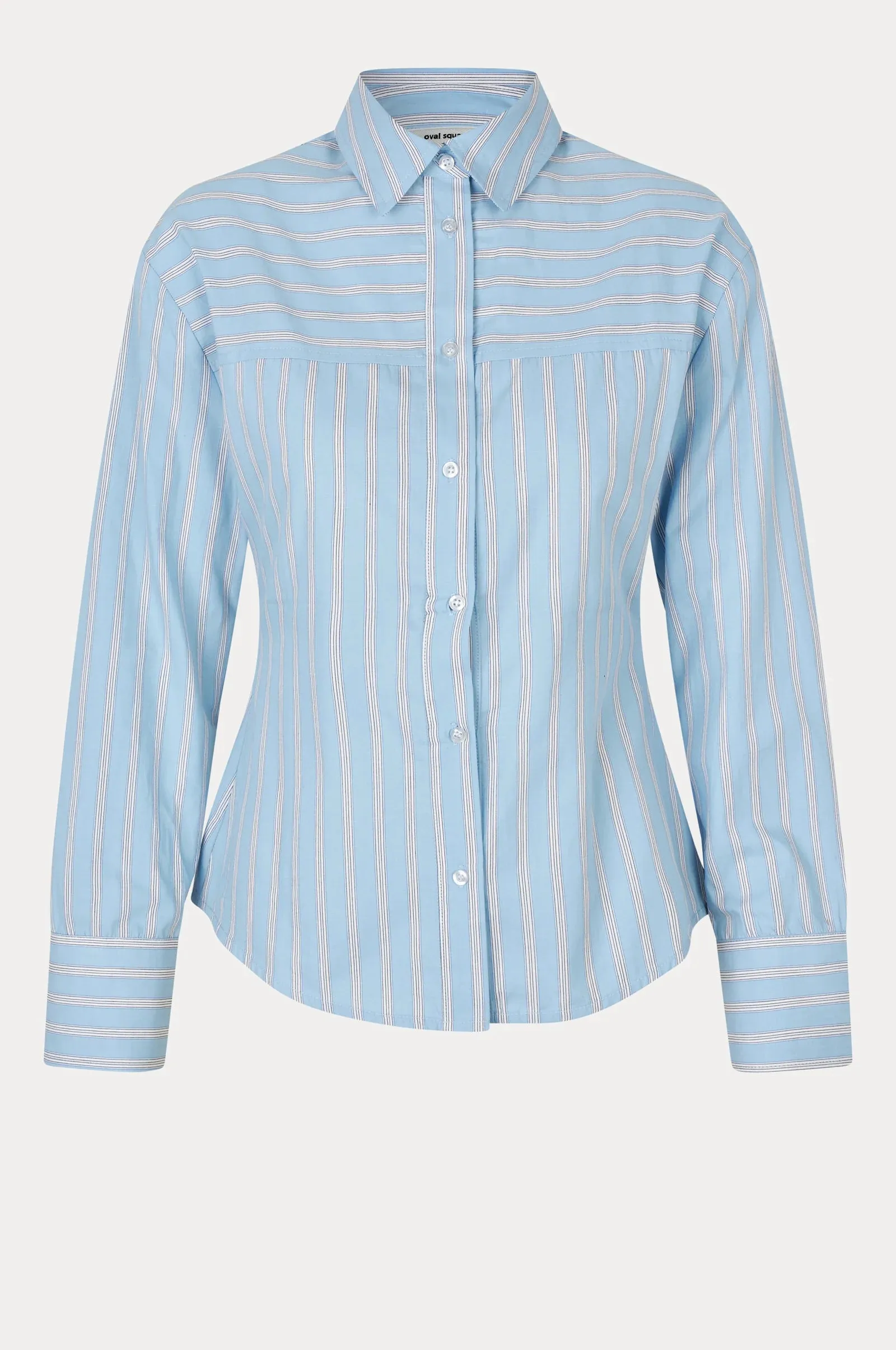 Oval Square Finesse Shirt // Light Blue Stripe