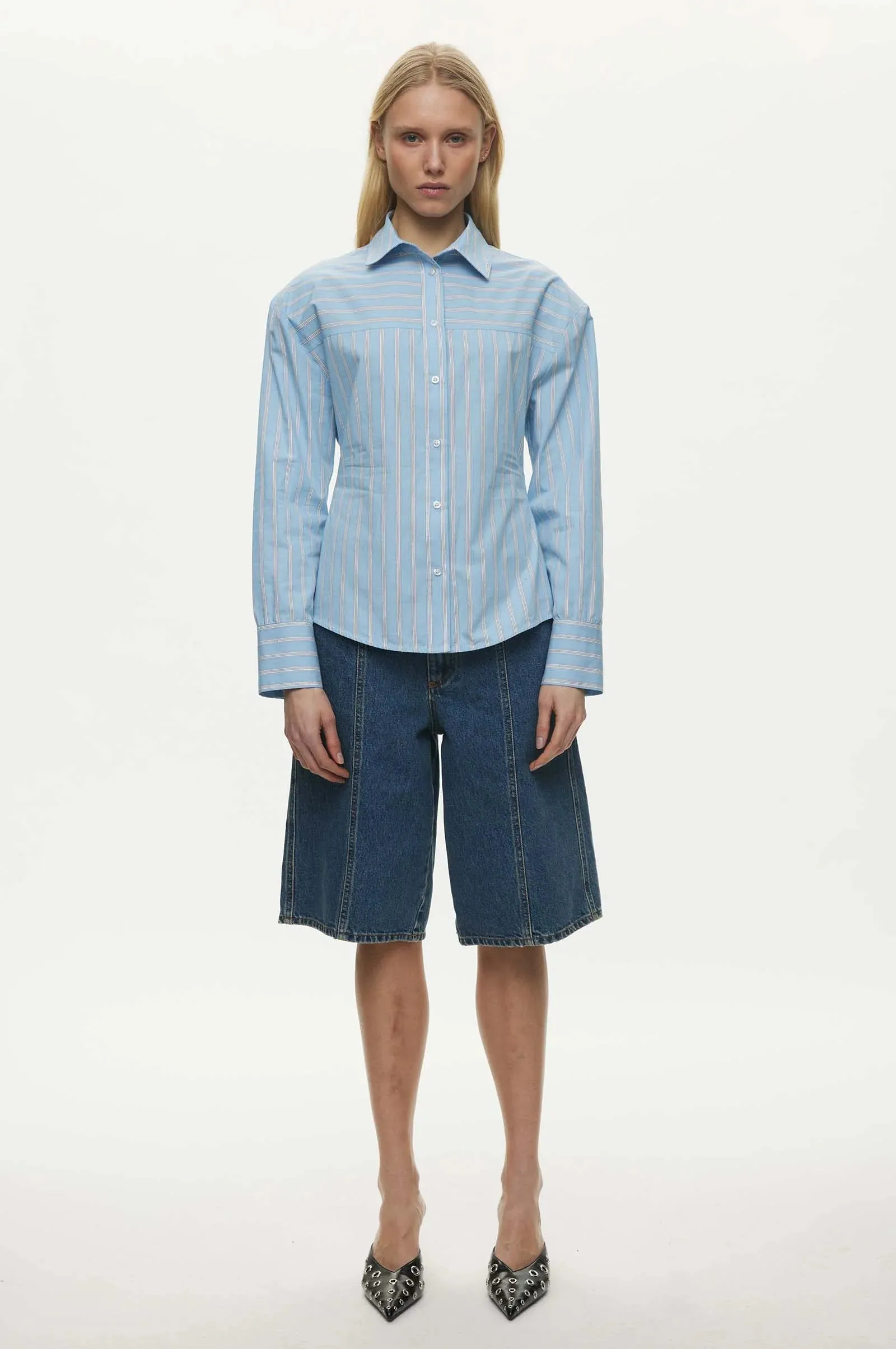 Oval Square Finesse Shirt // Light Blue Stripe