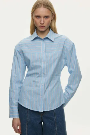 Oval Square Finesse Shirt // Light Blue Stripe