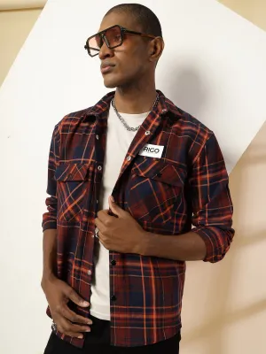 Oversized Cotton Flannel Checked Shacket