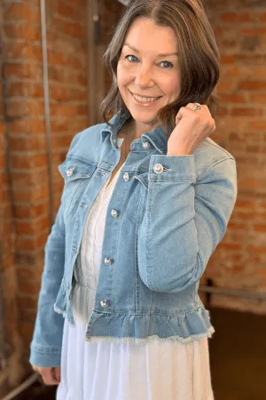 Peplum Hem Denim Jacket