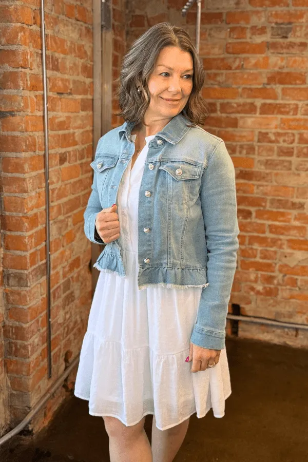 Peplum Hem Denim Jacket