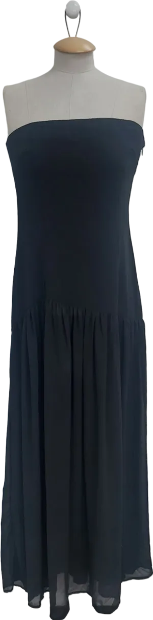 Peppered Mayo Black Eden Strapless Maxi Dress UK 10
