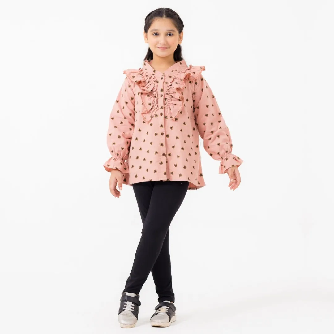 Pink Flannel Printed Top