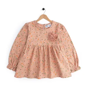 Pink Floral Flannel Top