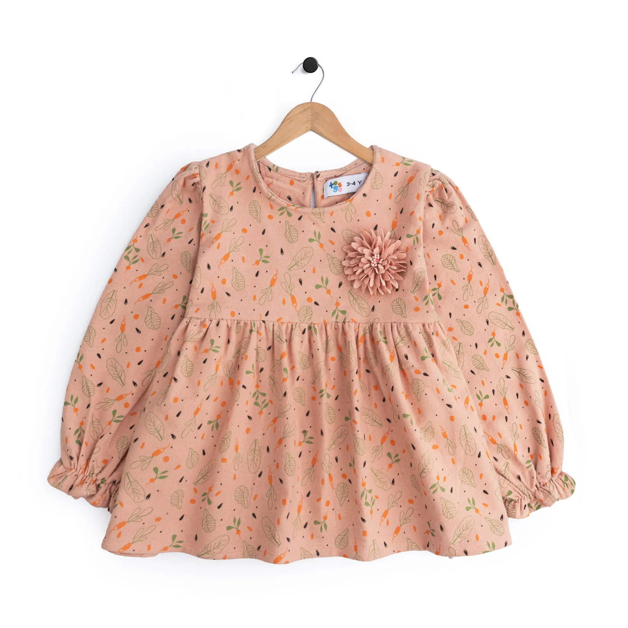 Pink Floral Flannel Top