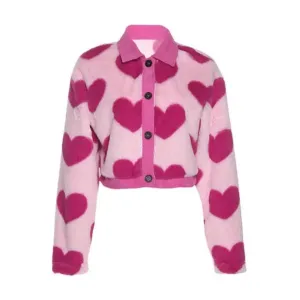 Pink Hearts Woolen Jacket