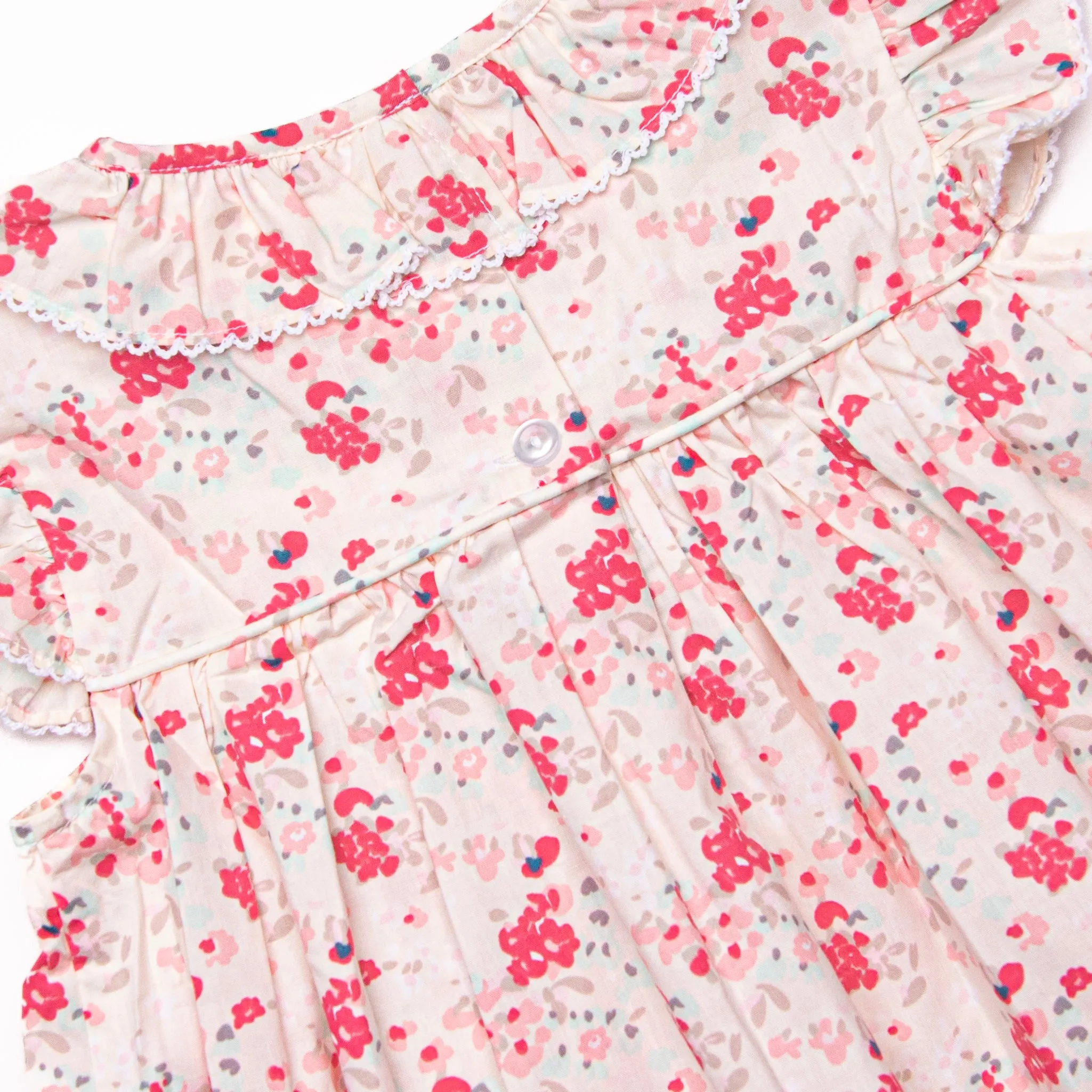 Pink Petals Flutter Sleeve Dress, Pink Floral