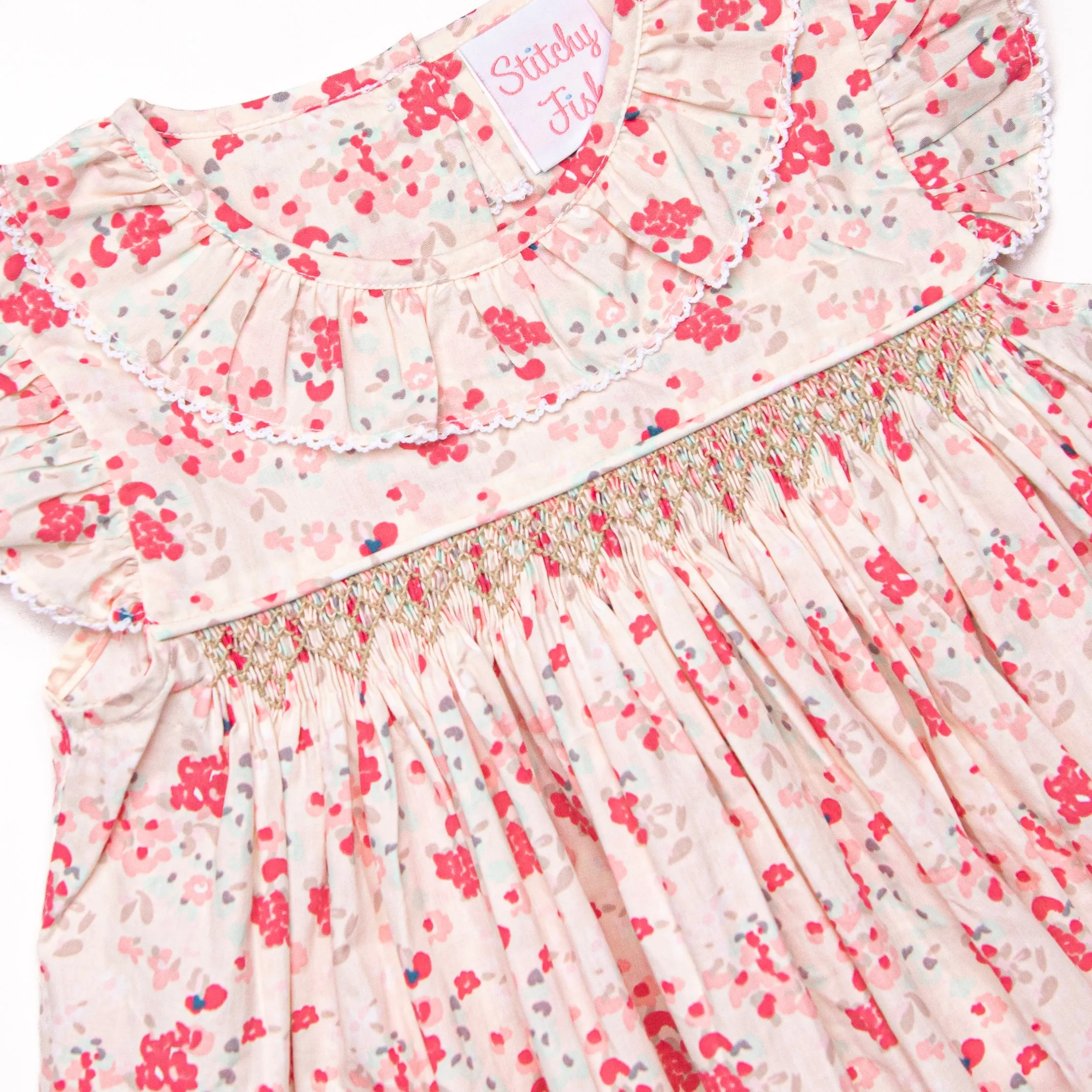 Pink Petals Flutter Sleeve Dress, Pink Floral