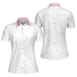 Pink Simple Golf Clubs Pattern - Women Polo