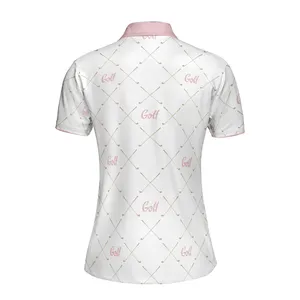 Pink Simple Golf Clubs Pattern - Women Polo