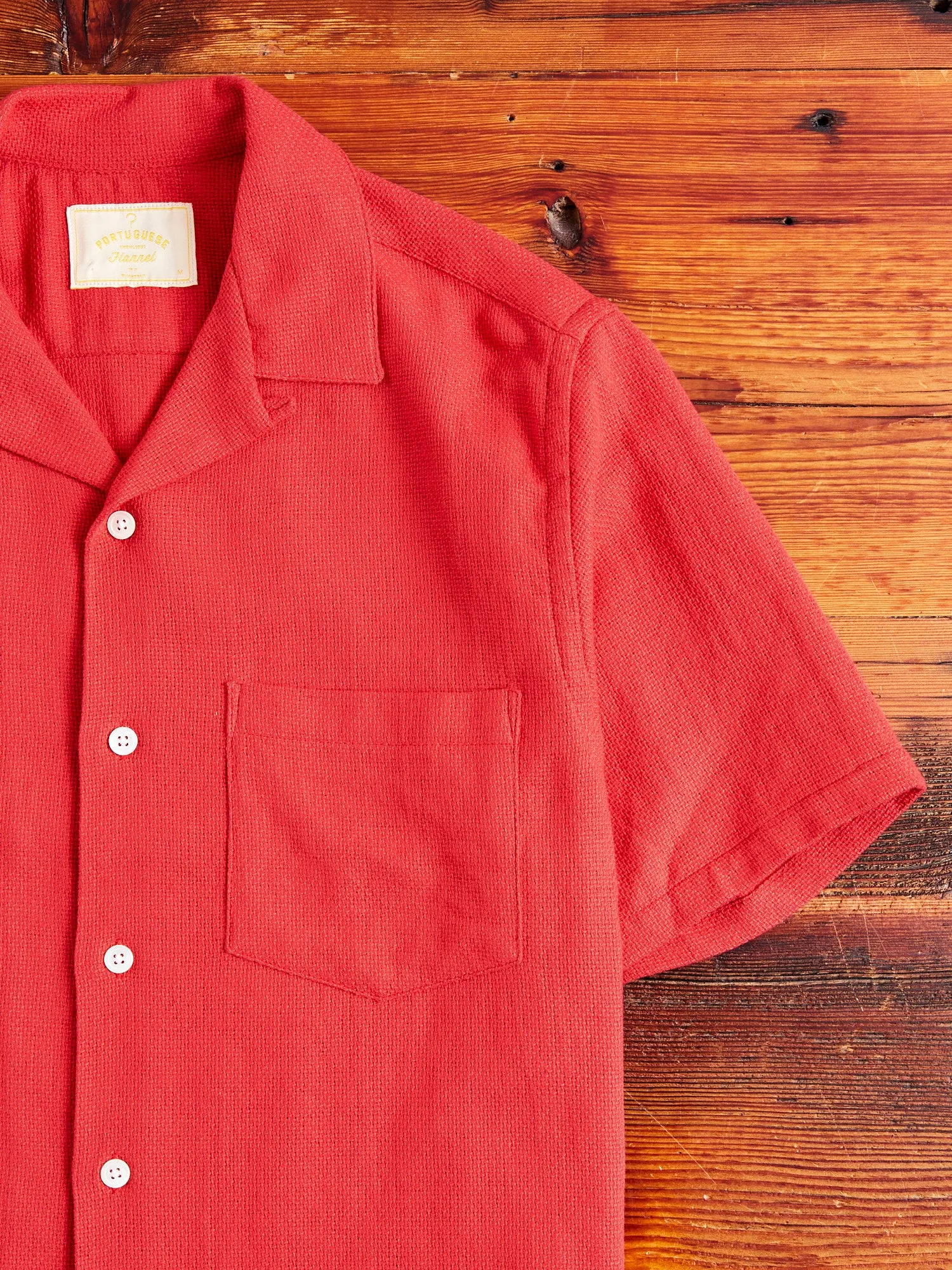 Pique Button-Up Shirt in Clay