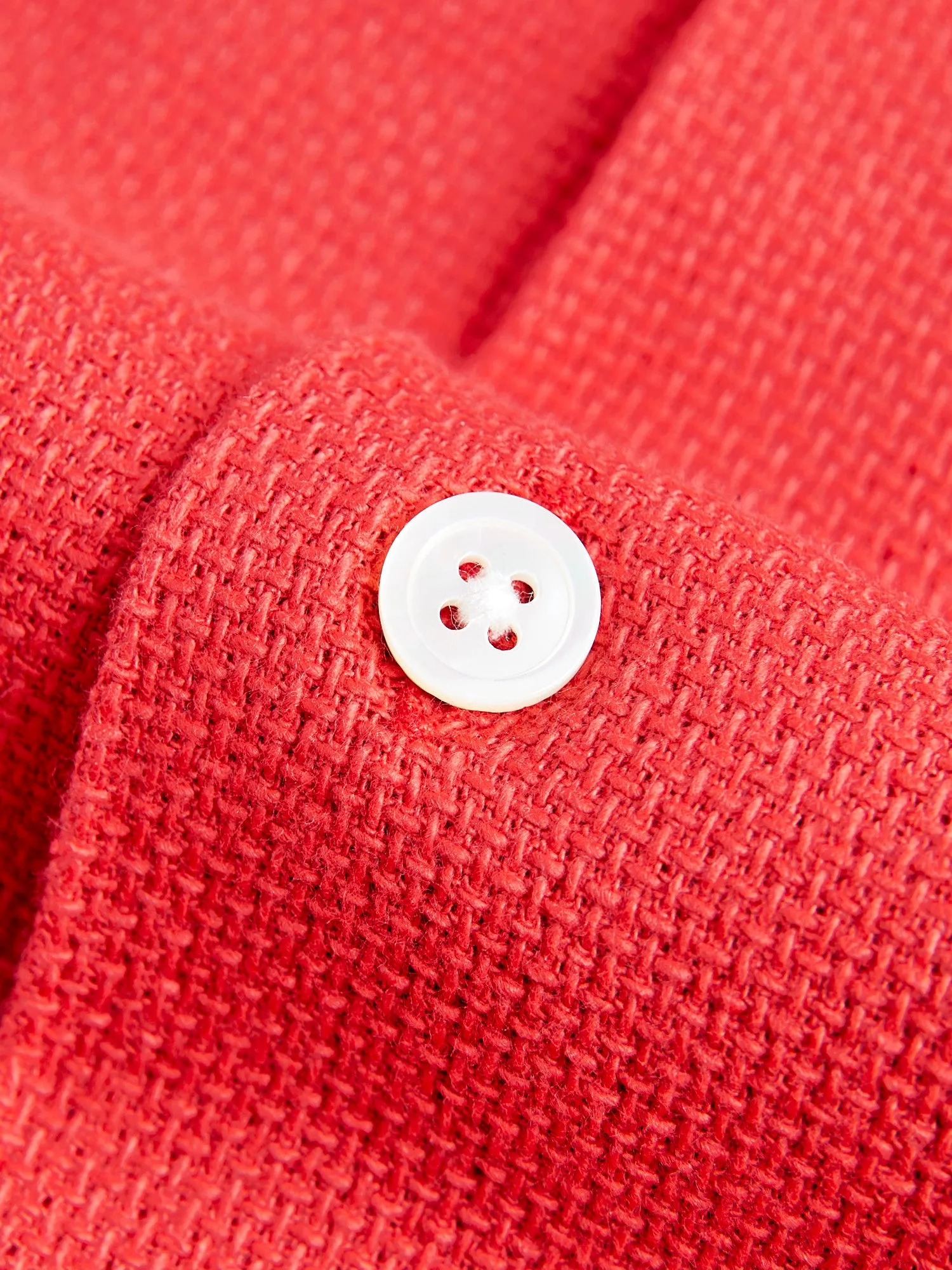 Pique Button-Up Shirt in Clay