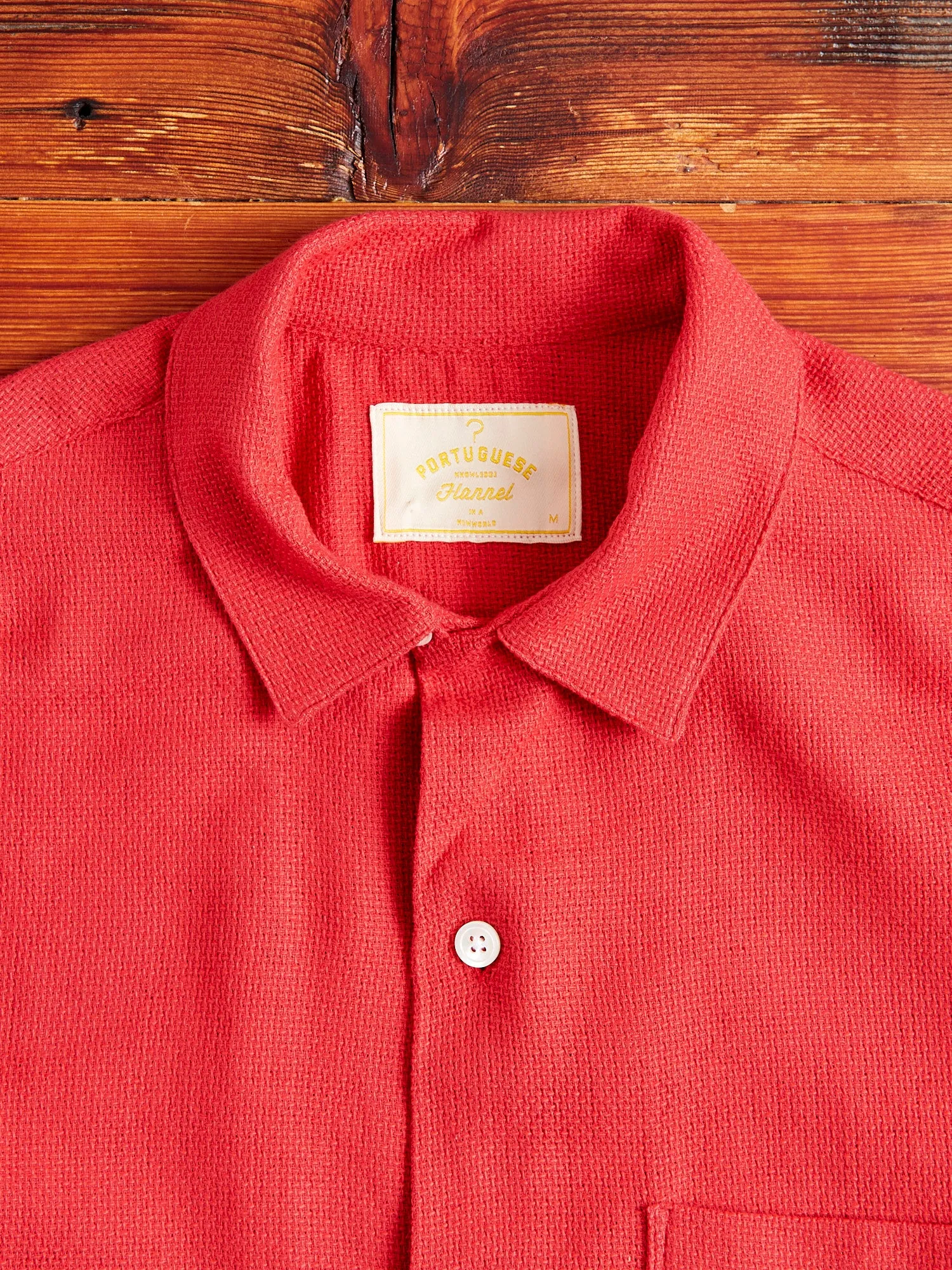 Pique Button-Up Shirt in Clay