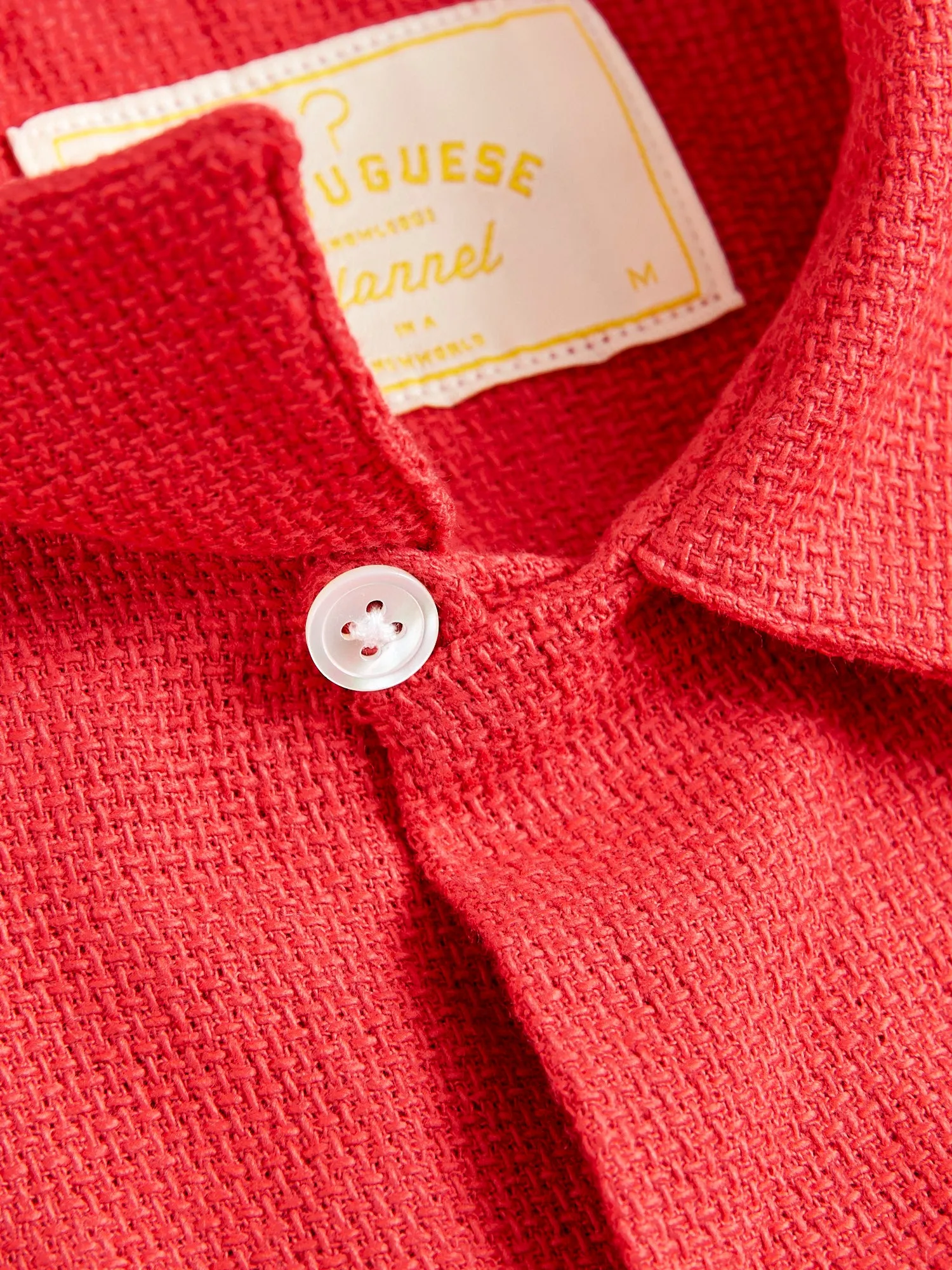 Pique Button-Up Shirt in Clay