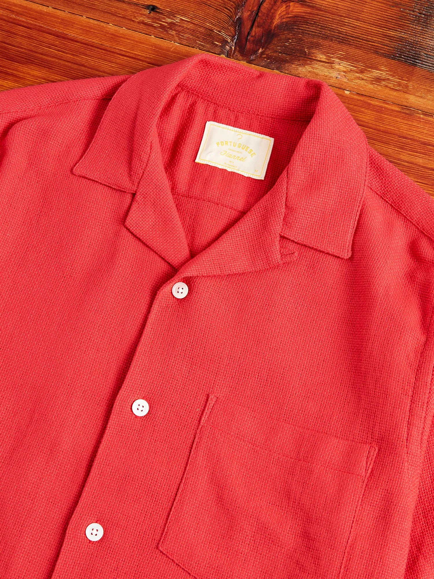 Pique Button-Up Shirt in Clay